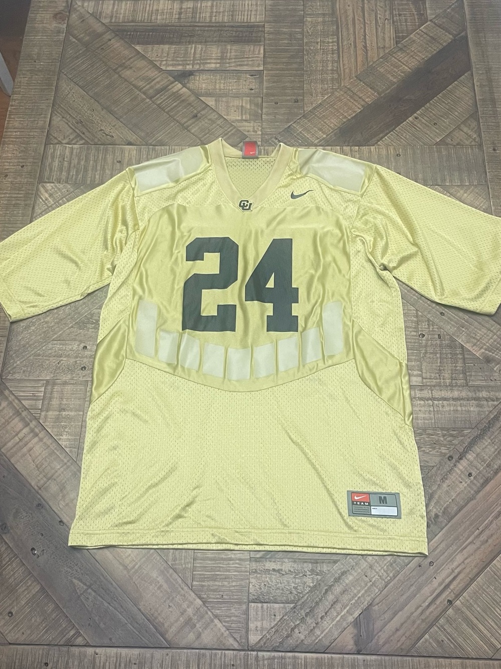 Vintage Nike Colorado Buffaloes College Football Practice Jersey Gold #24 Size M